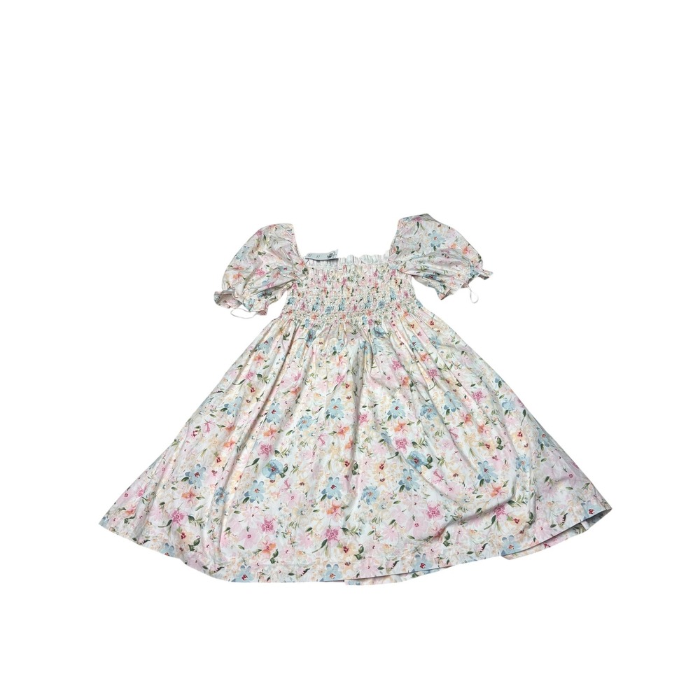 NWT Abercrombie & Fitch Smocked Puff Sleeve Baby doll Mini Dress Women LT